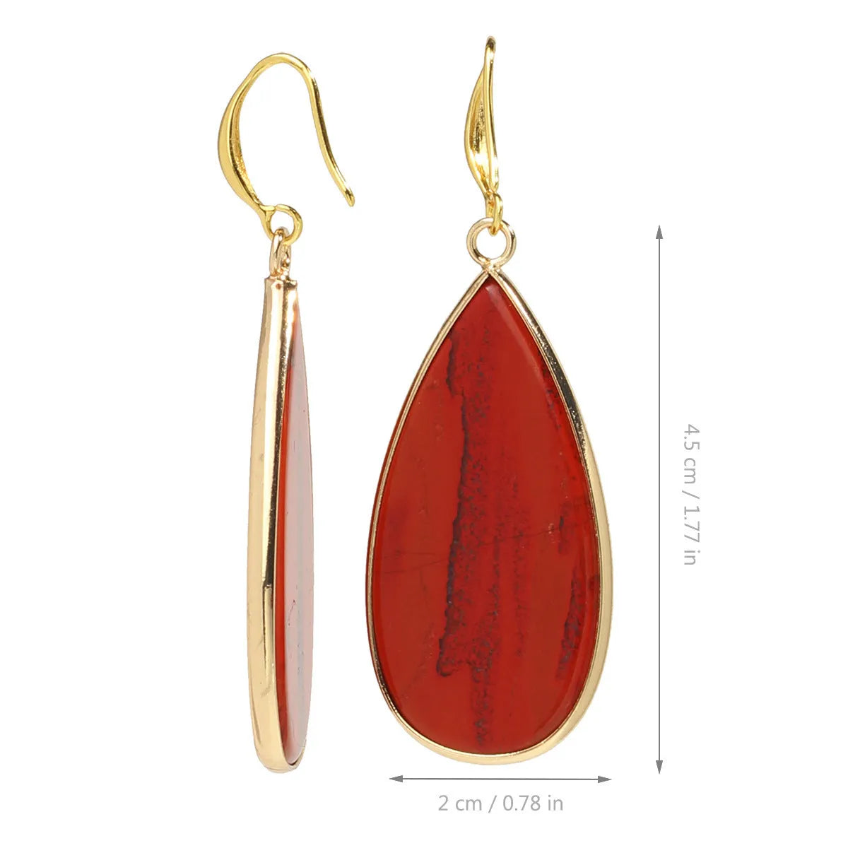 Vintage handmade stone drop earrings in tigereye colour with textured surface