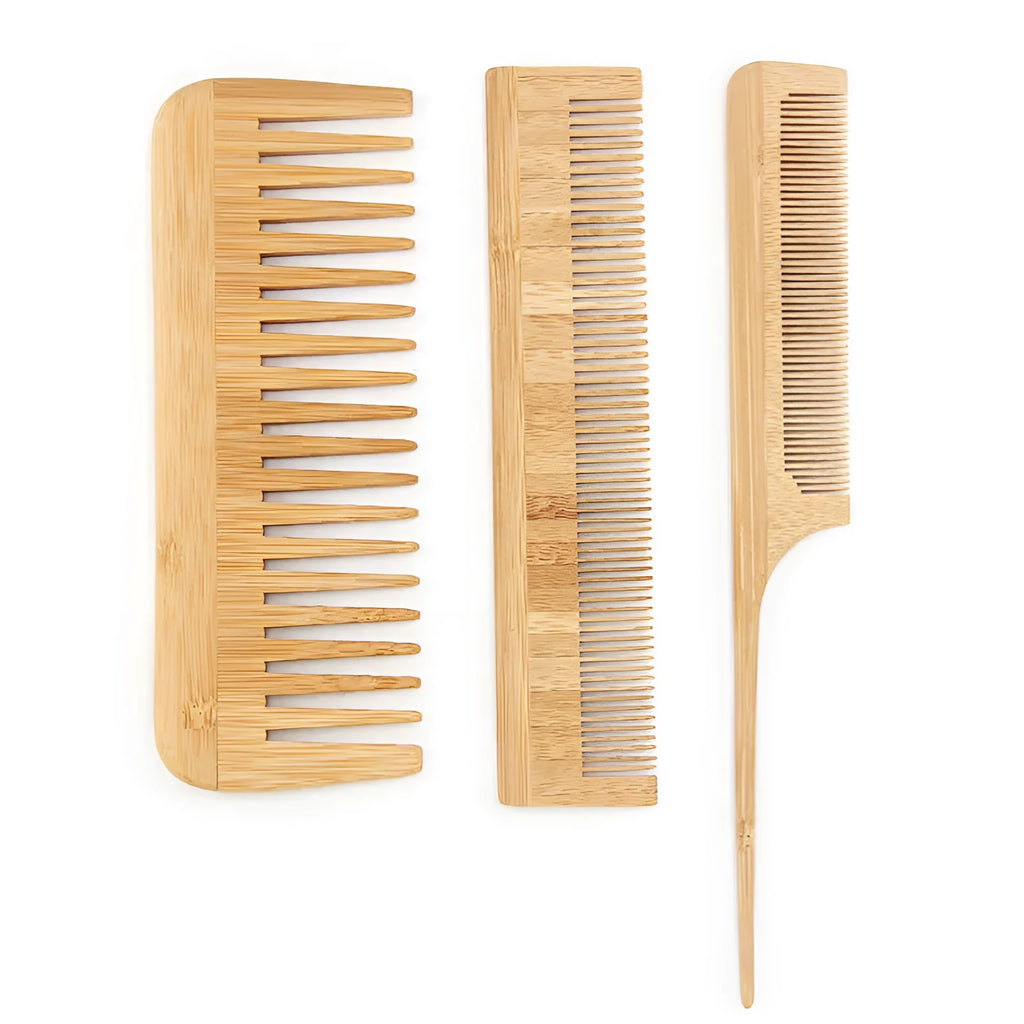 Yellow environmentally friendly massage comb set made from Phoebe material for hairdressing