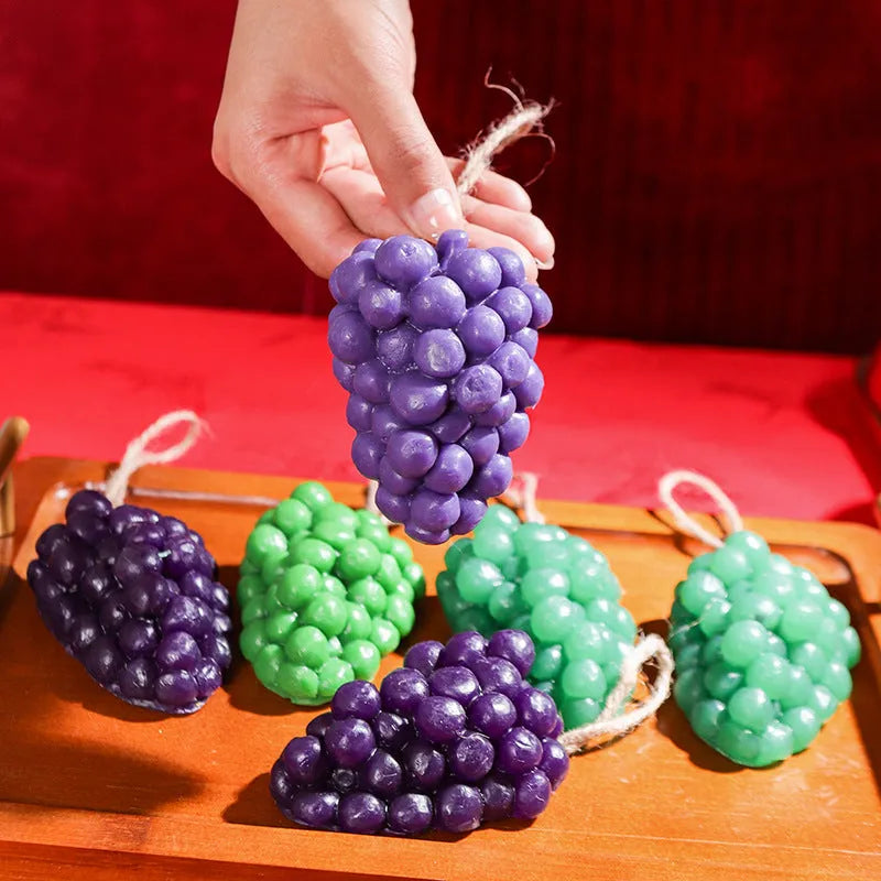 Grape cluster handmade soap bar in purple and green colours, 80g weight