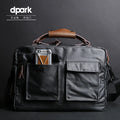 Dpark black laptop shoulder bag showing 14 inch and 15 inch size options for Lenovo business laptops