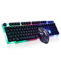 Limei GTX300 mechanical keyboard and mouse set with backlit keys on desktop