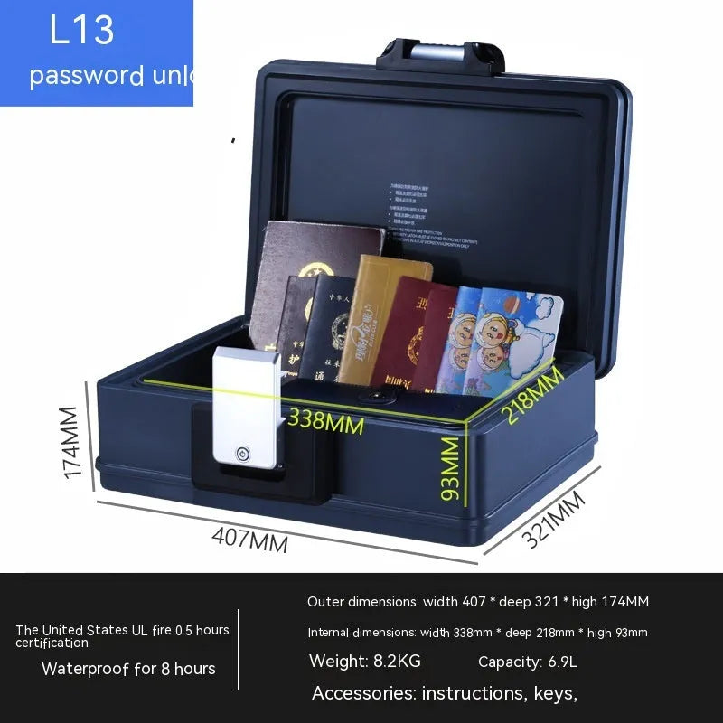 L12 portable mechanical combination lock safe with youjingang construction for document and valuables storage