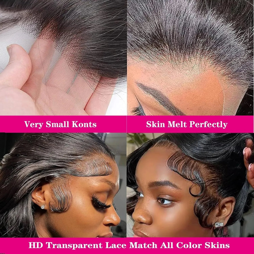 Black medium-long curly synthetic full-head wig on display showing natural wave pattern