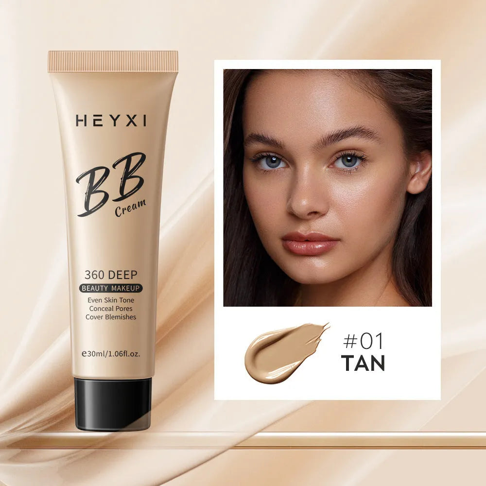 BB Cream makeup bottle in one of four shade colours: 01, 02, 03, or 04.