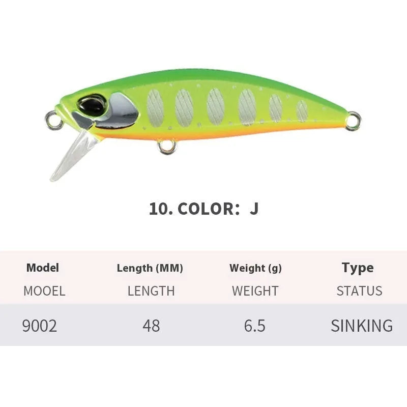 Tossing Japanese submerged Mino fishing lure for mandarin fish and snakehead