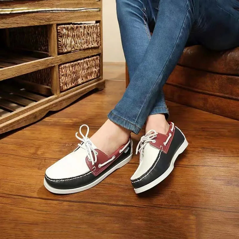 Men's British style casual shoes with artificial PU upper in black colour option