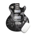 Guitar shaped mouse pad on desk with acoustic guitar design, smooth cloth surface