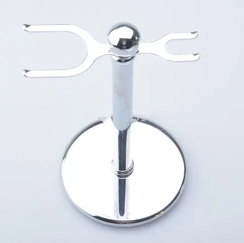 CSB traditional wet shaving kit with badger hair brush, chrome stand, and double edge razor