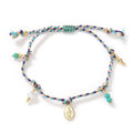Hand-woven colourful braided rope bracelet for women in ethnic carrying strap tag design