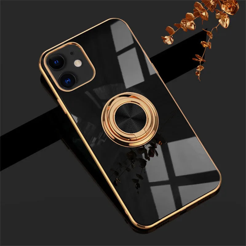 Solid colour TPU silicone back cover case for iPhone on a table, showing milk tea and dark green colour options.