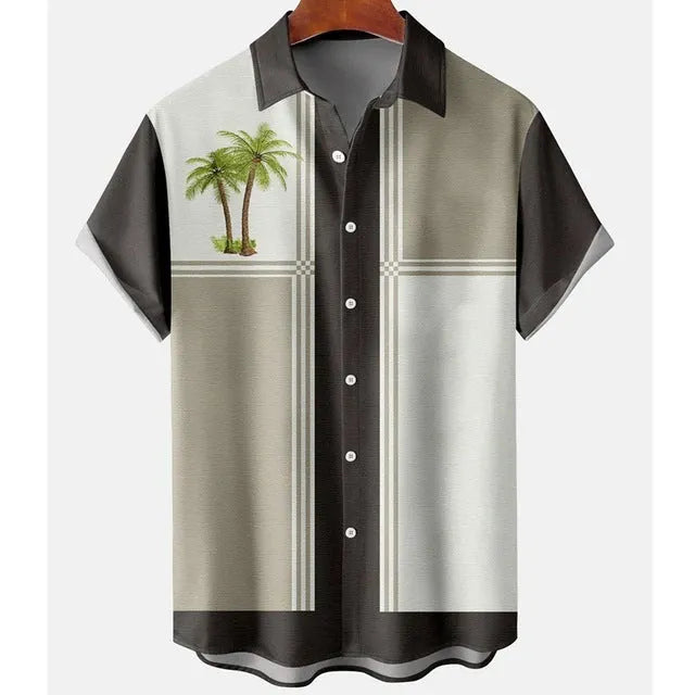 Men's slim fit short sleeve shirt with 3D printed floral pattern in multiple colour options