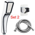 Orange hand-held pressurised shower with rain function for standard water pressure systems