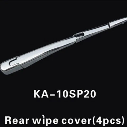 Set of four silvery ABS plastic rear window wiper trim covers for a Hyundai car.