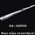 Set of four silvery ABS plastic rear window wiper trim covers for a Hyundai car.