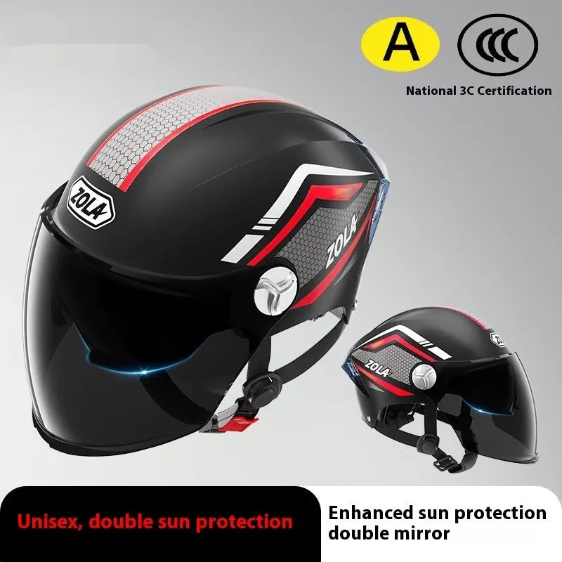 Children's 3C-certified motorcycle half helmet in various colour options with mirror finishes