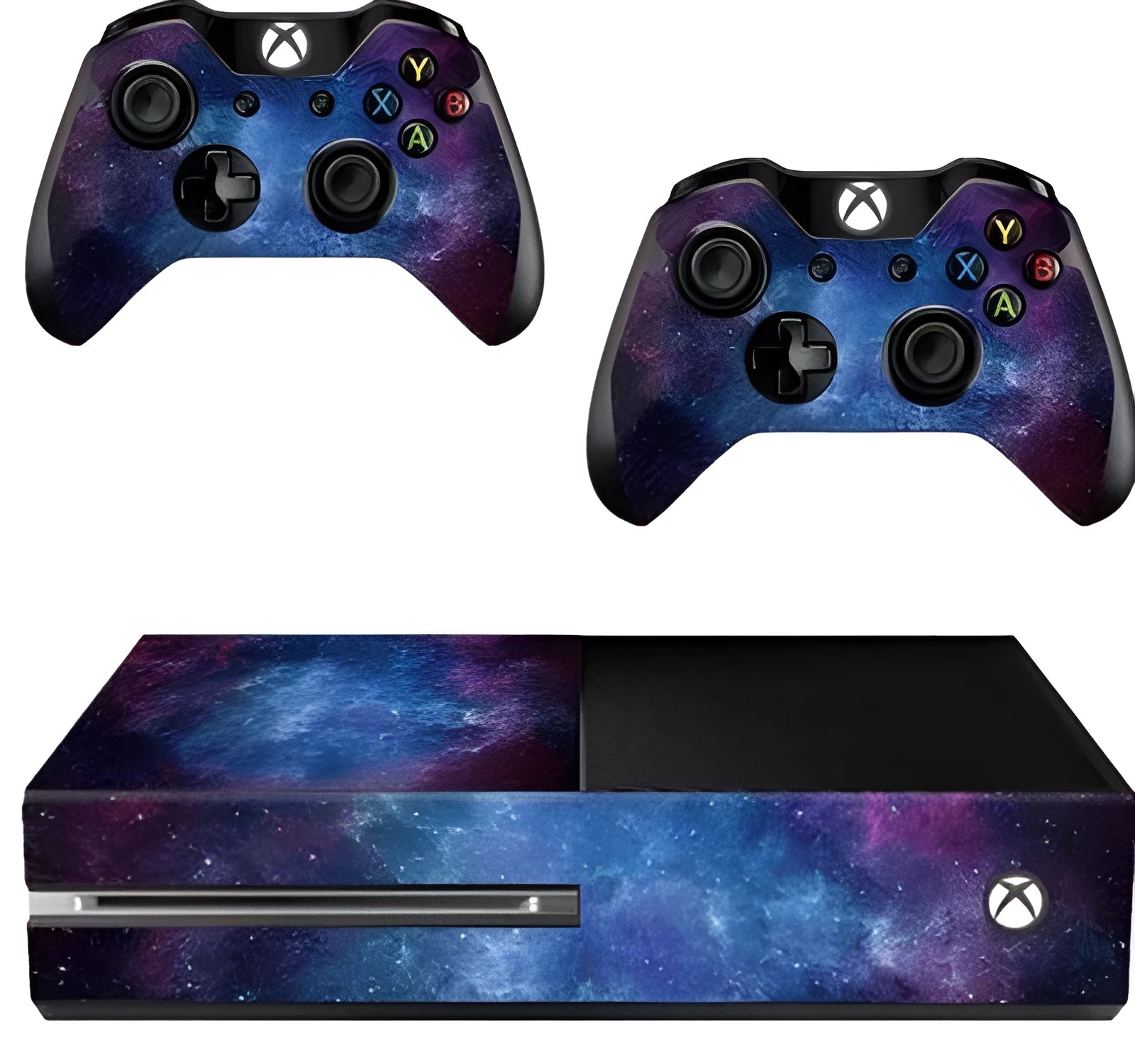 Xbox One blue matte film skin sticker set with 5 pieces for console protection