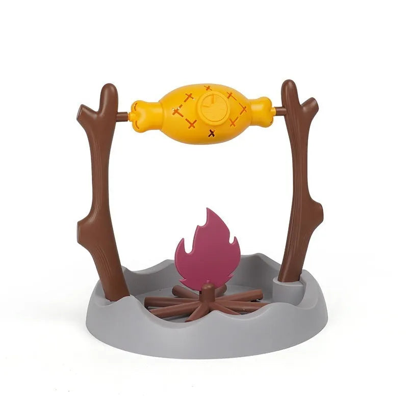 30cm cubic plastic tumbling cat food feeder toy with internal balls on a plain background