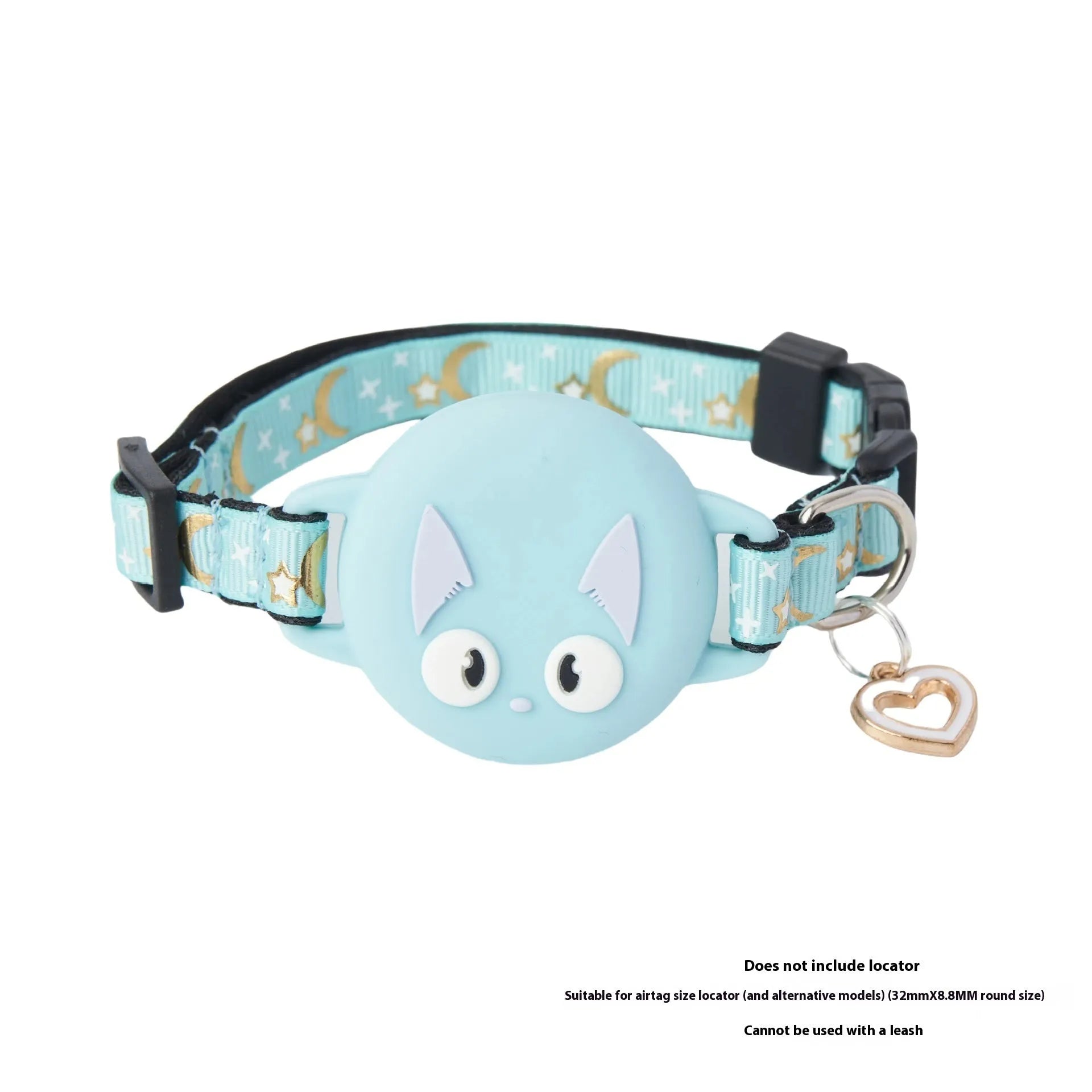 Apple AirTag protective case for cat collars in pink, blue, light green or black colours with adjustable sizing
