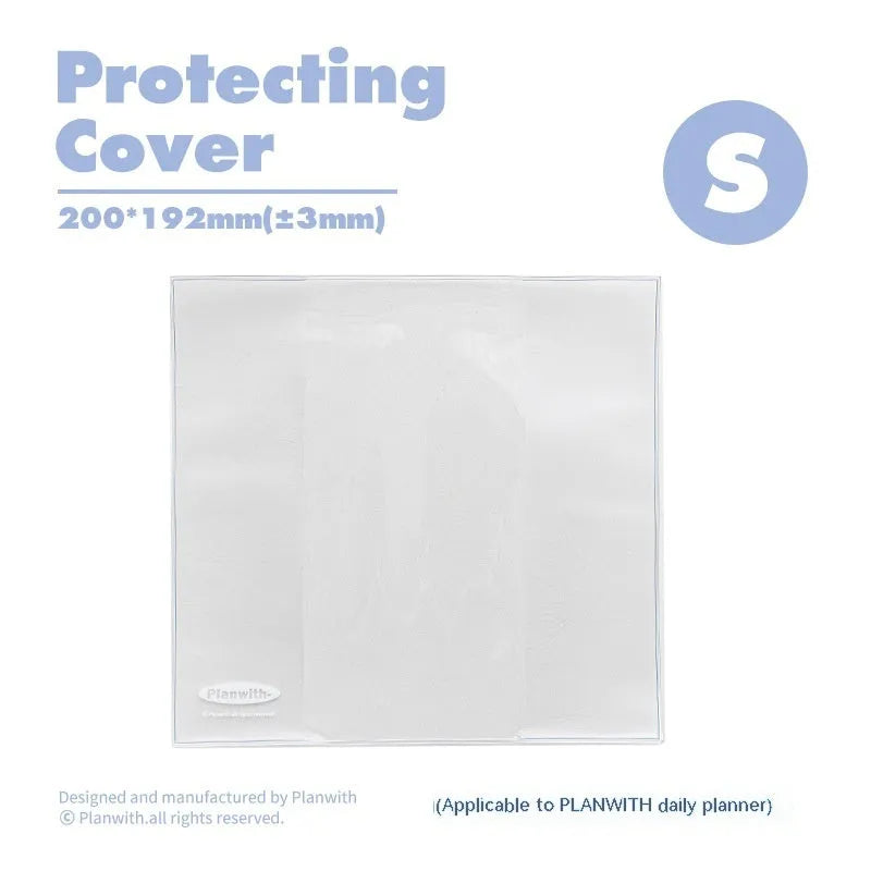 Embossed metre book notebook showing five cover colour options: white, purple, blue, grey and protective cover