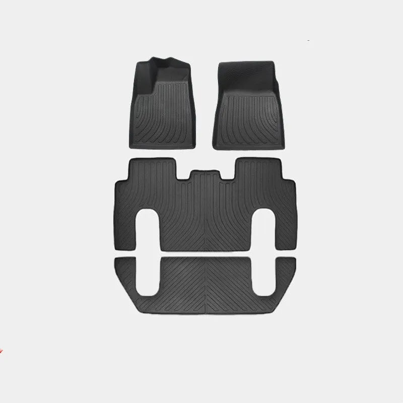 Tesla Model X waterproof TPE rubber floor mats and trunk liner set for vehicle interior protection