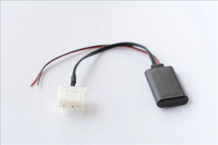 Black JieRui Bluetooth audio cable for Mazda cars 2006 onwards with MEDIA button.