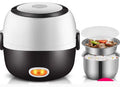 USB-powered electric food warmer lunch box with 190mm cube dimensions and dual capacity options