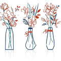 Three-piece metal flower wall art set in country farmhouse style for bathroom or general wall decor