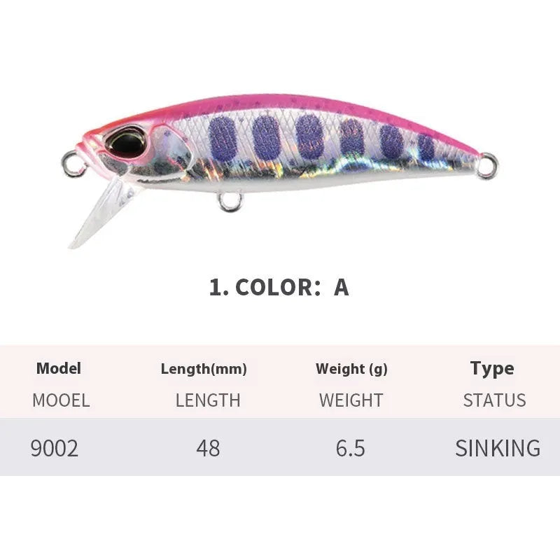 Tossing Japanese submerged Mino fishing lure for mandarin fish and snakehead