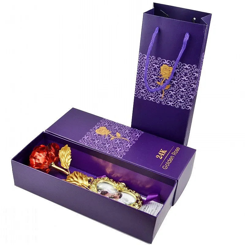 Natural preserved golden rose Valentine's Day gift in gold colour without box