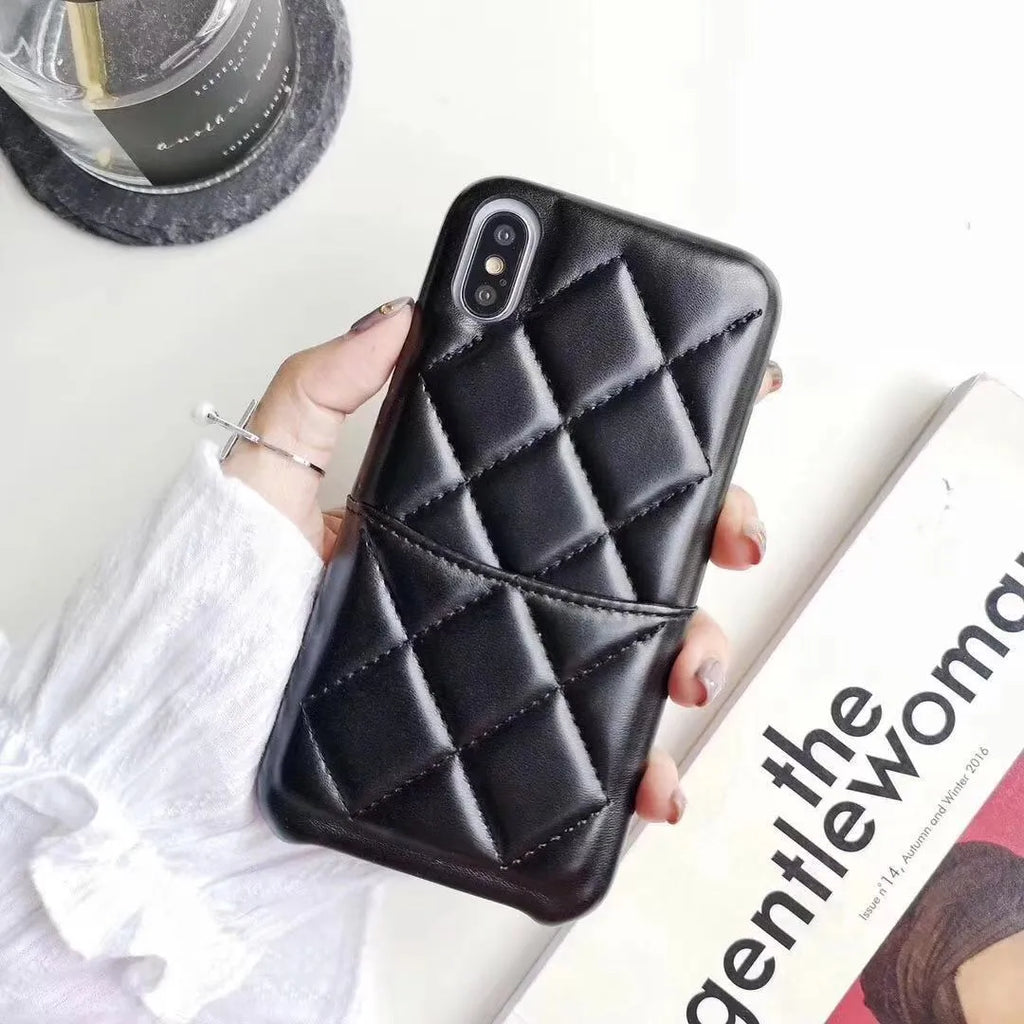 Genuine leather phone case for Apple iPhone in black, pink and red colour options.