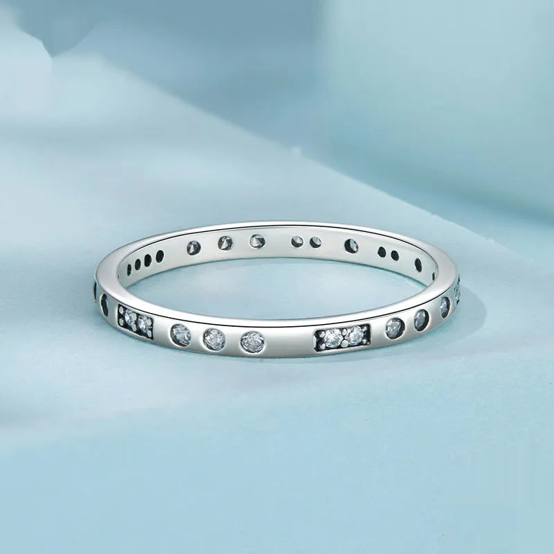 Silver I Love You ring with Moss Password engraving and oxidised black finish.