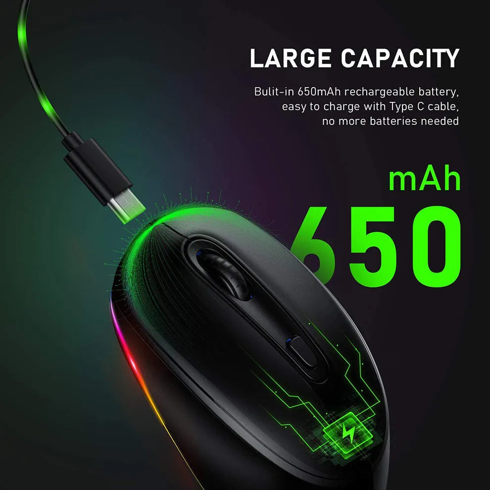 24g wireless rechargeable mouse for laptops with USB receiver in multiple colour options