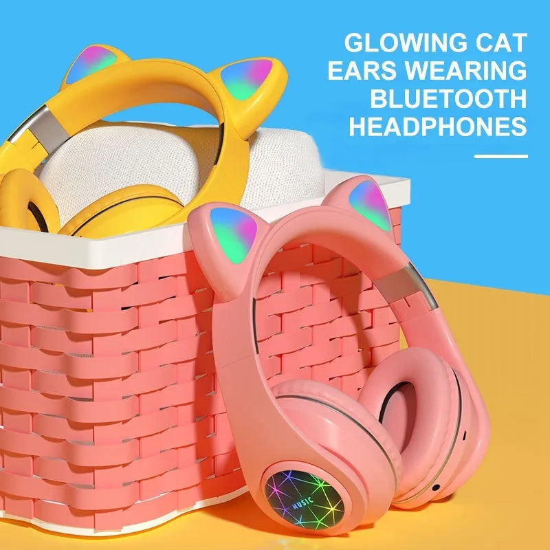 Cat ear wireless Bluetooth sports headset in various colours with head-mounted design