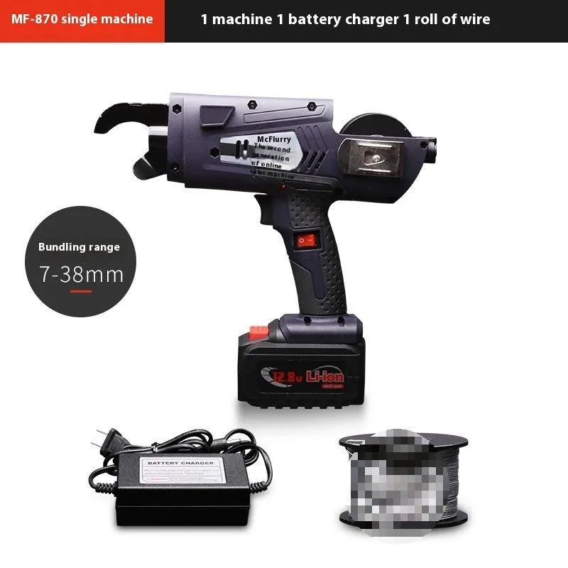 Fully automatic electric steel bar tying machine with battery and charger