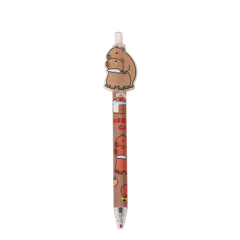 Cartoon bear acrylic paster gel pen set with 48 plastic pens and carbon black ink