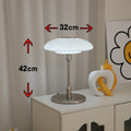 Vintage nickel-plated bedside lamp with Korean styling in golden white colour