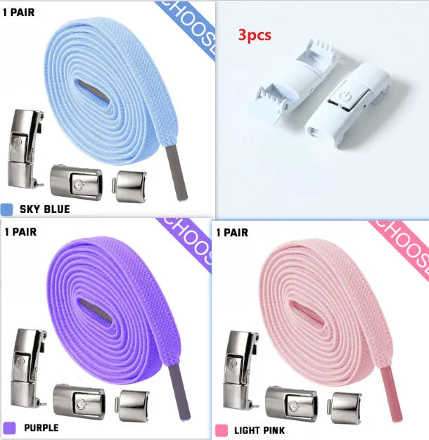 8mm wide press lock elastic shoelaces with flat profile and soft cotton construction