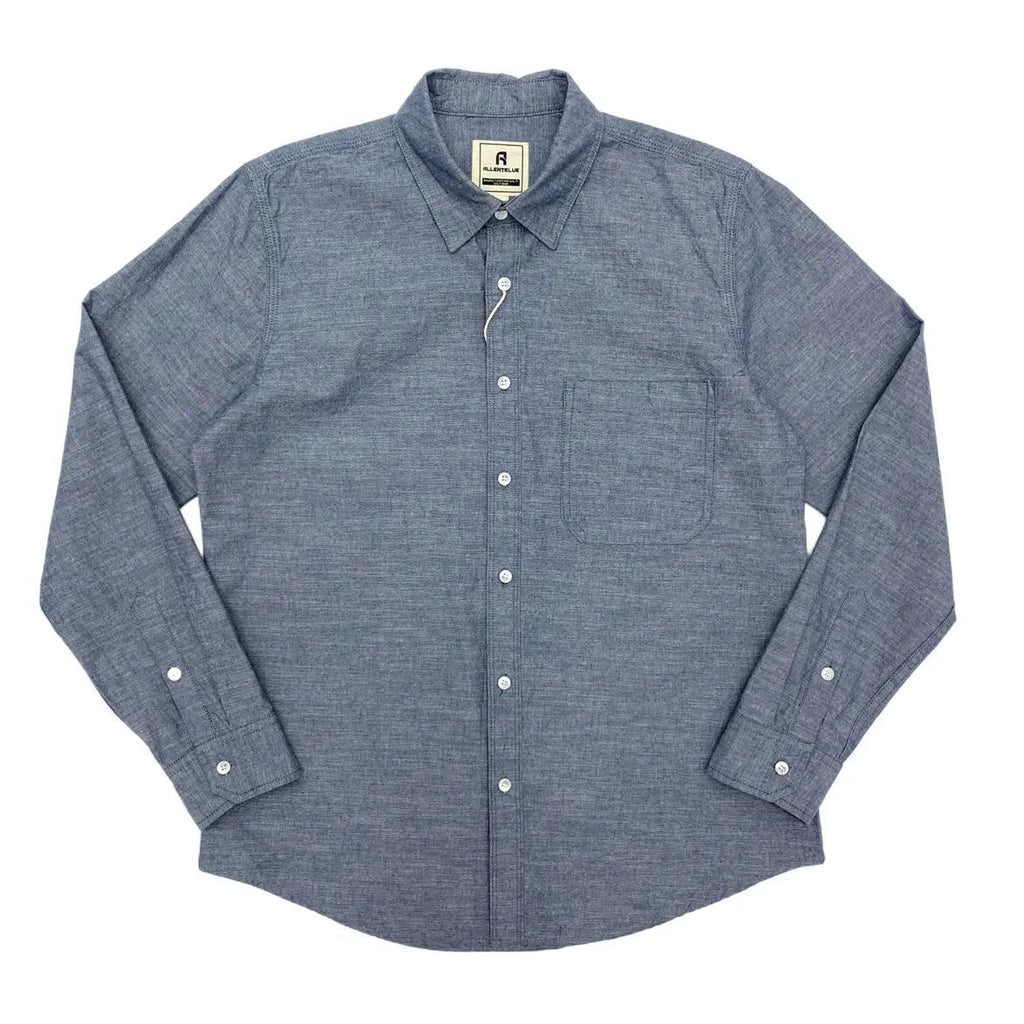 Men's summer cotton linen retro loose fit long sleeve shirt in light gray front view