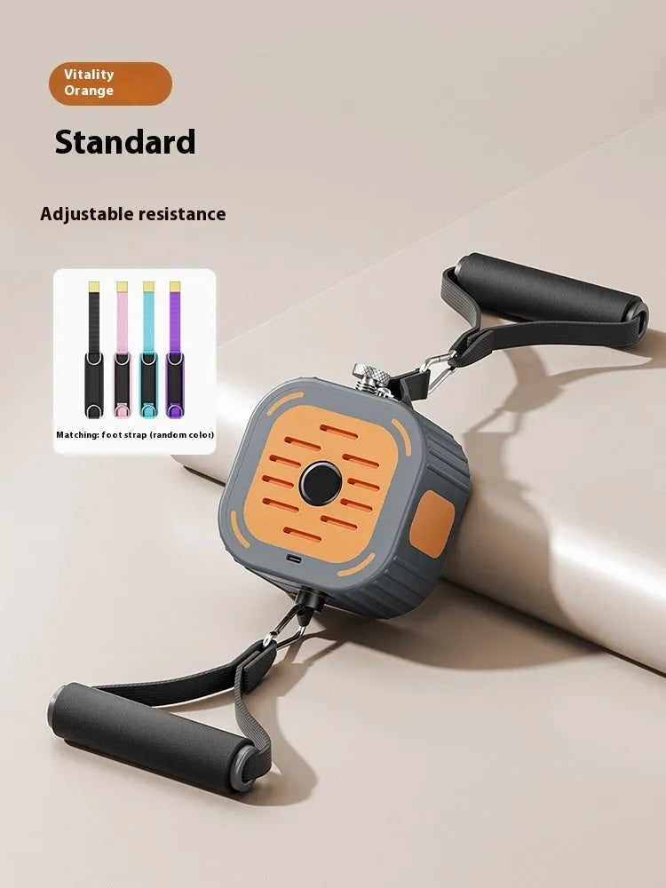 Adjustable power pump chest expander for strength training in navy blue and vibrant orange colours