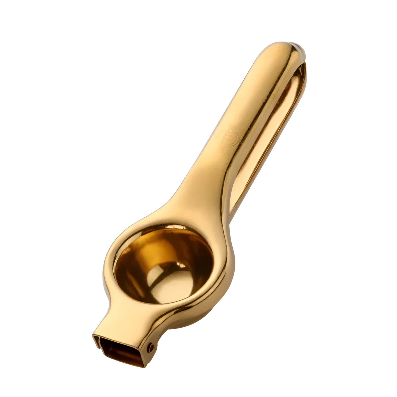 Manual stainless steel juicer Chinese style with metal body and round feed opening in gold finish