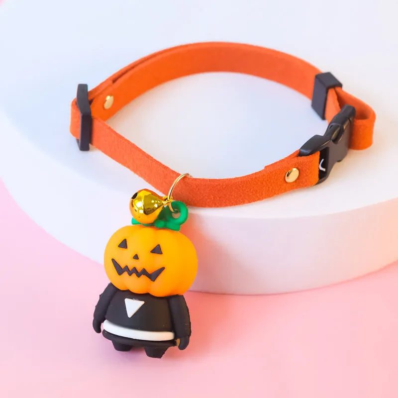 Halloween pet collar decoration with luminous cartoon patterns in four size options