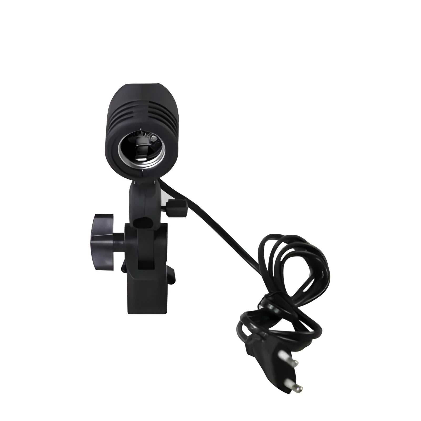 Black universal nylon photography lamp holder with E27 screw fitting and power cords