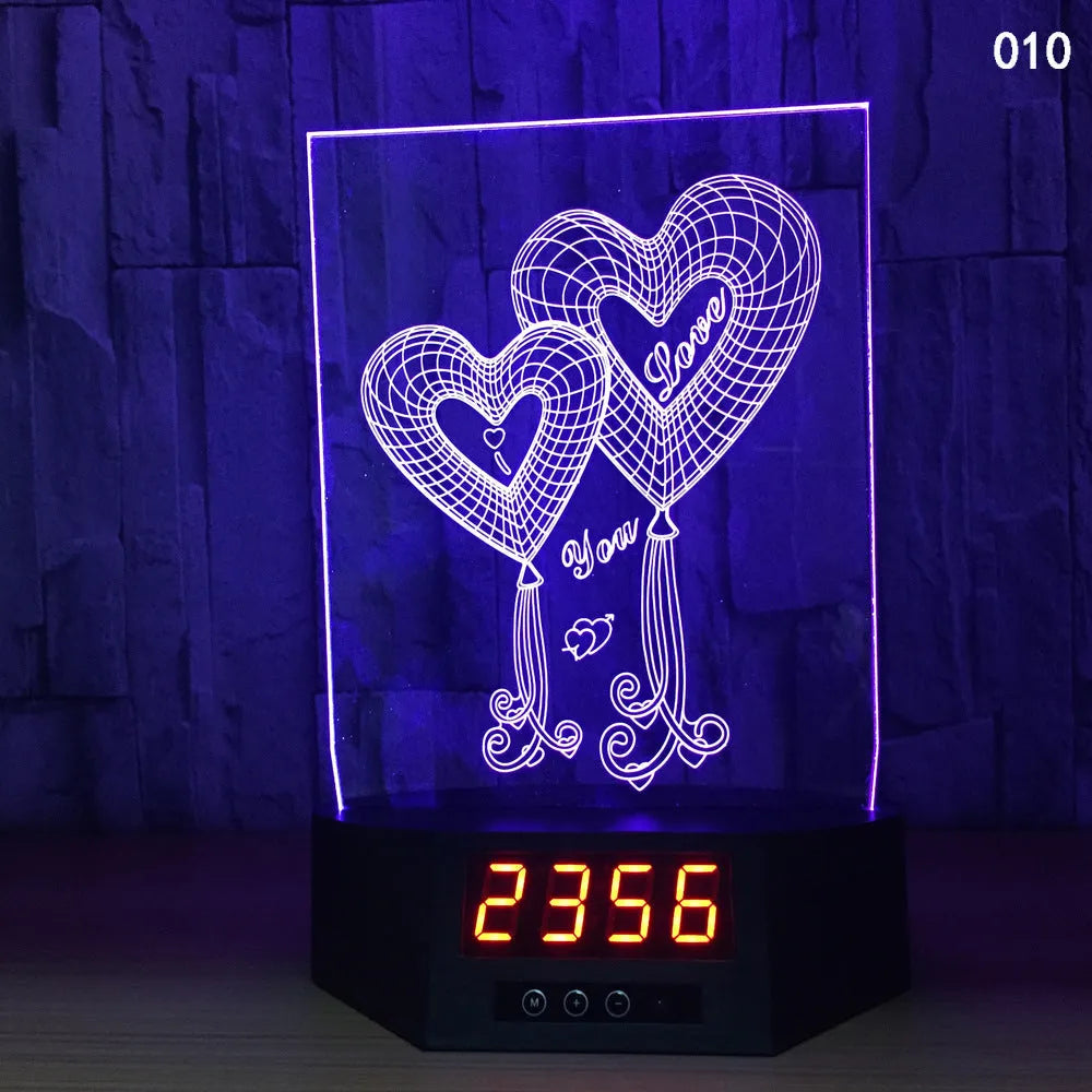 3D glowing dolphin shaped LED table lamp with remote control on a bedside table.