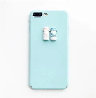Soft pink TPU iPhone case with a raised white 3D cartoon cat design on the back.
