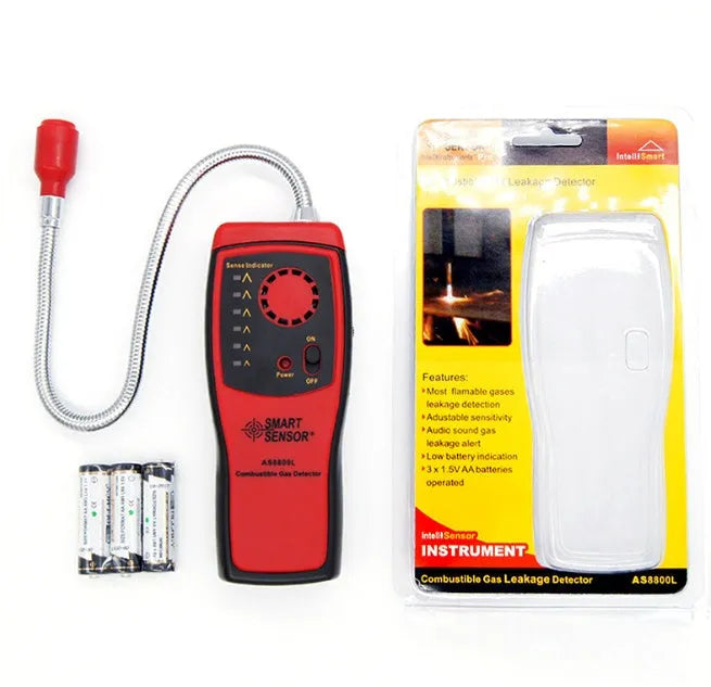 AS8800L portable flammable gas detector with compact design and LED indicator lights