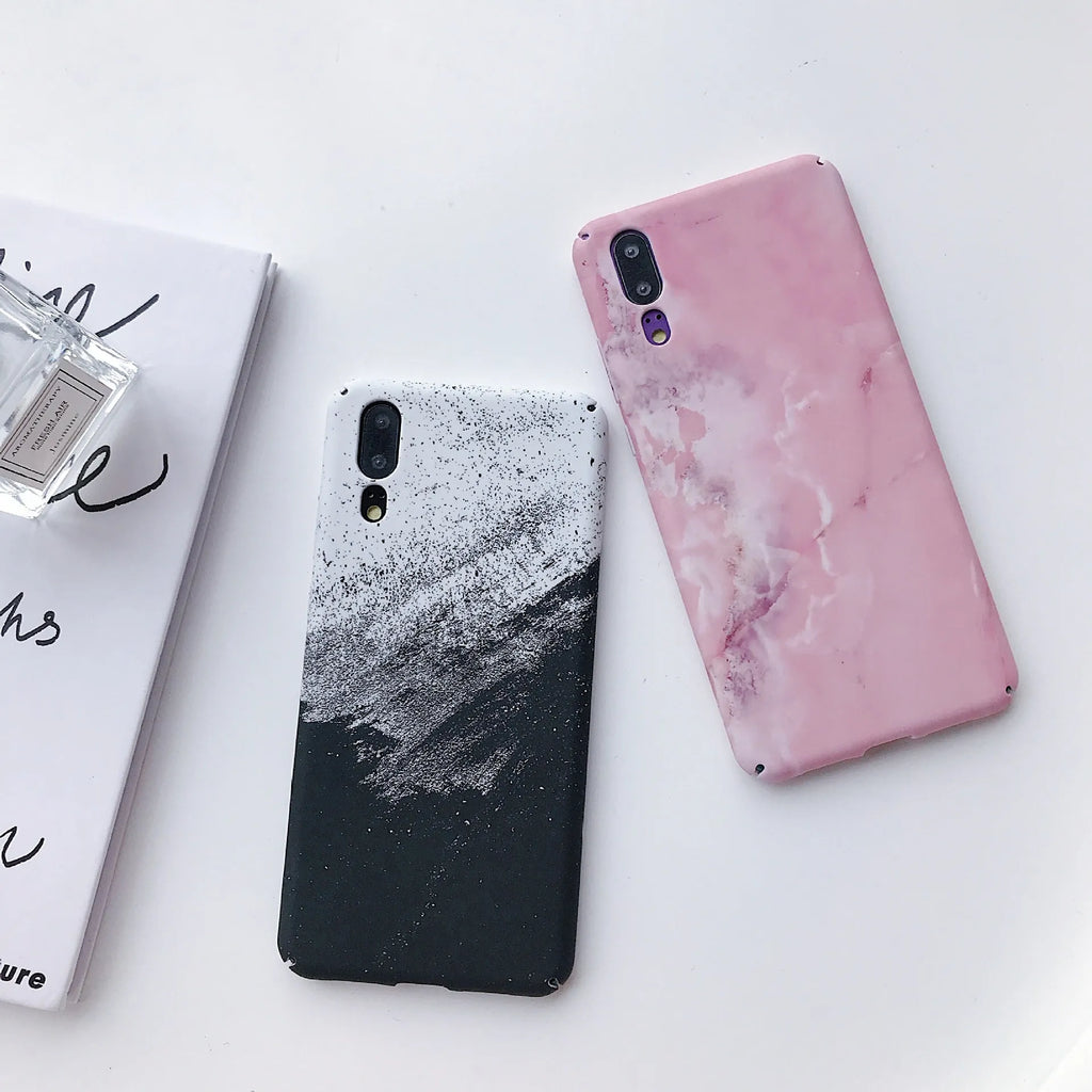 Painted pure colour hard PC phone case for Huawei and Honor in black