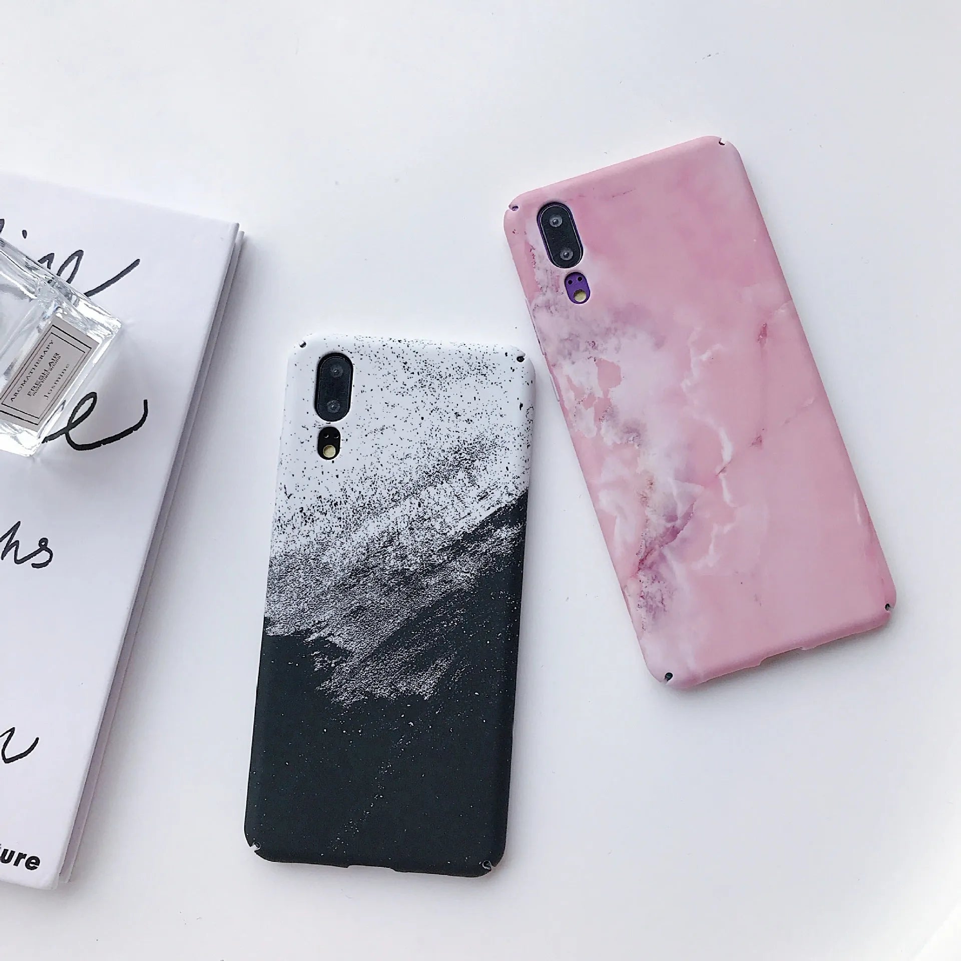 Painted pure colour hard PC phone case for Huawei and Honor in black