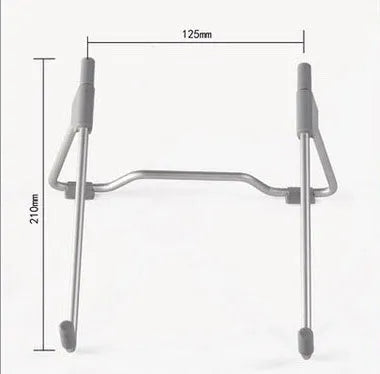 Grey aluminium mobile phone stand with adjustable height and anti-slip plastic grips
