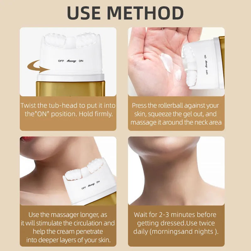Neck moisturising cream in medium sample size packaging for dry skin types