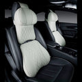 Car neck pillow and lumbar support set with wavy pattern design in polyester fabric